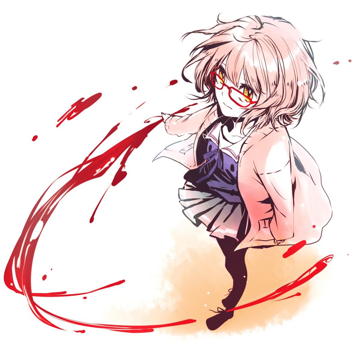 blood, dlei, kuriyama_mirai, kyoukai_no_kanata, pantyhose