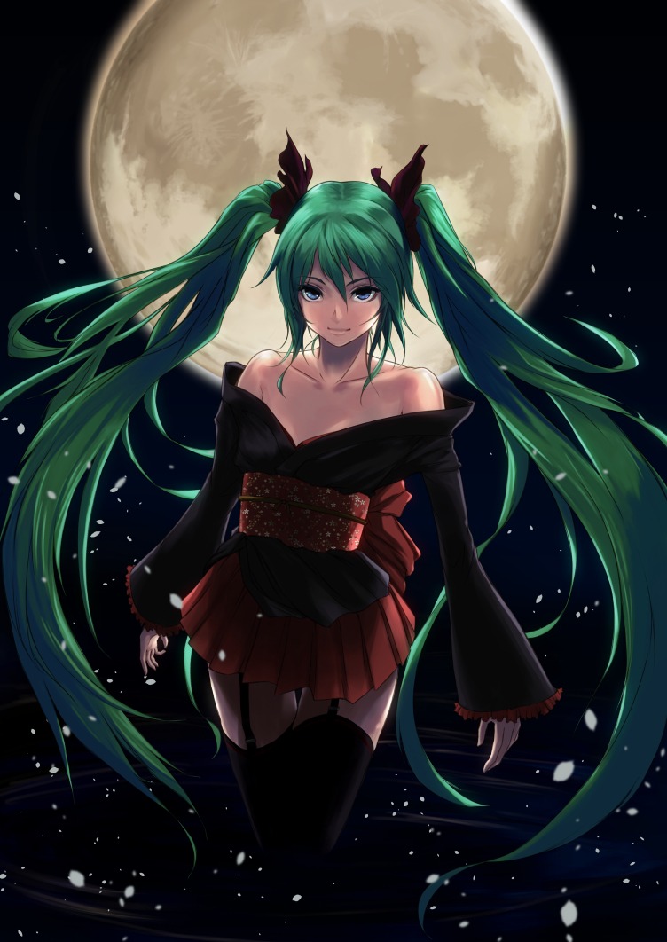 din_(raiden), hatsune_miku, stockings, thighhighs, vocaloid