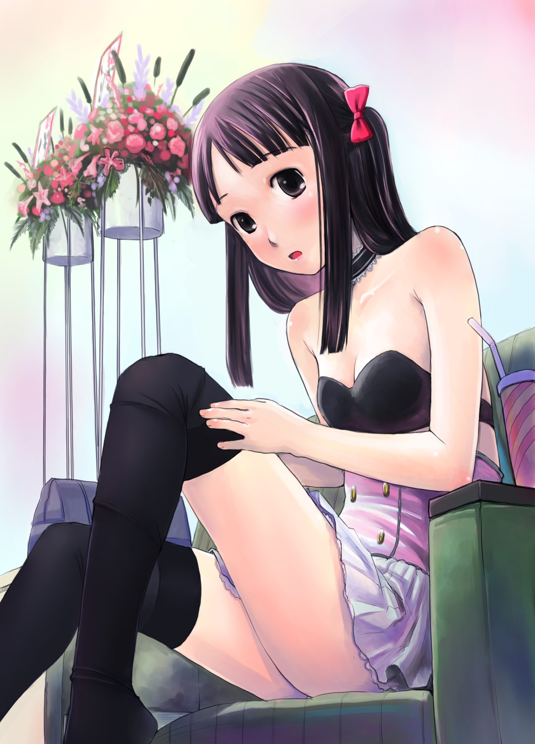 cleavage, hidari_kagetora, thighhighs