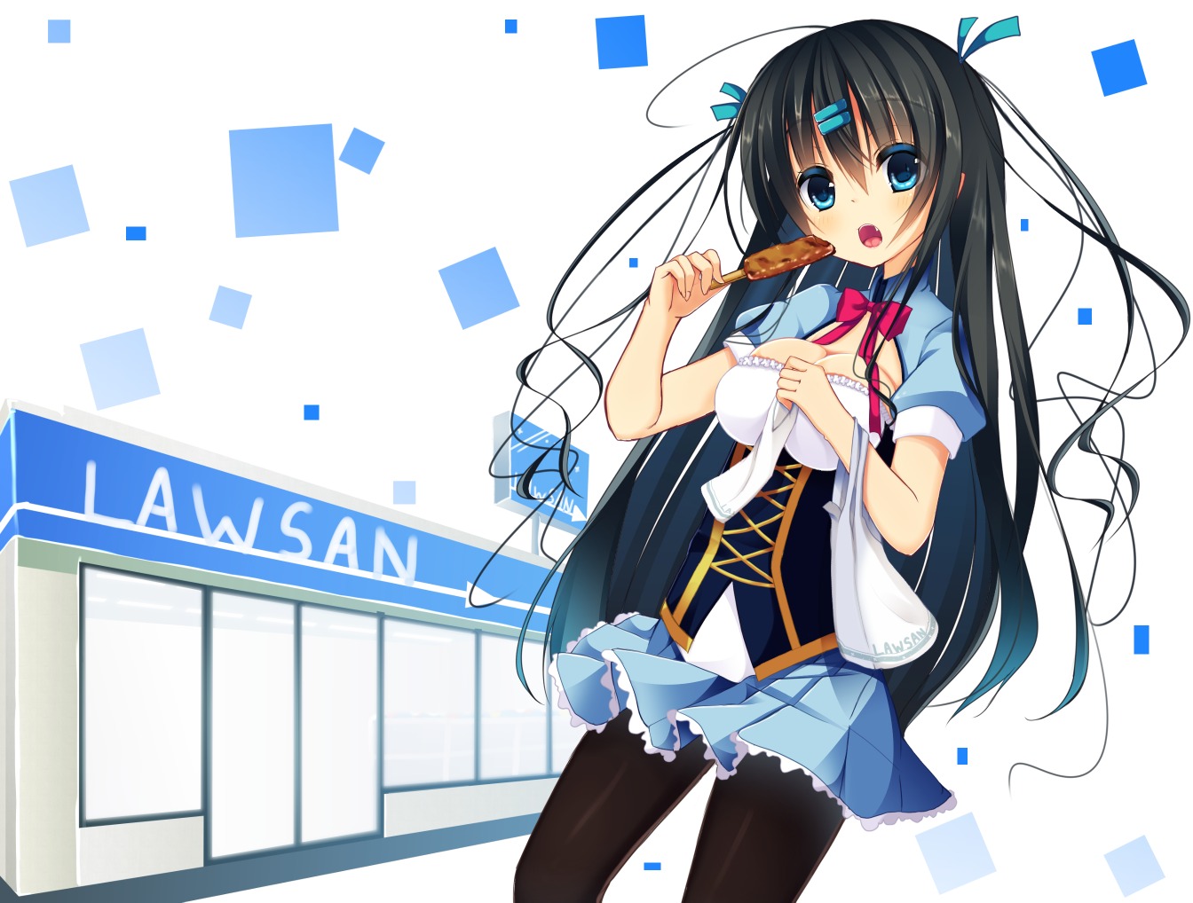 cleavage, humuyun, pantyhose, tsukune_(humuyun)
