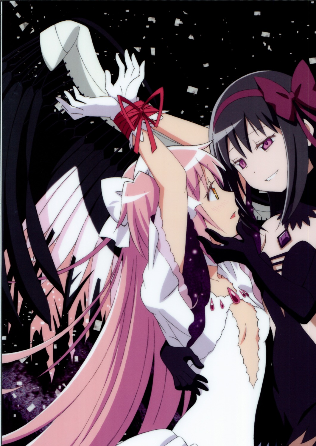 akemi_homura, ayukko, forest_village, kaname_madoka, mahou_shoujo_madoka_magica, partial_scan, screening, ultimate_madoka, wings