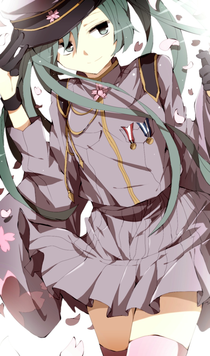 hatsune_miku, misoan, senbon-zakura_(vocaloid), thighhighs, uniform, vocaloid