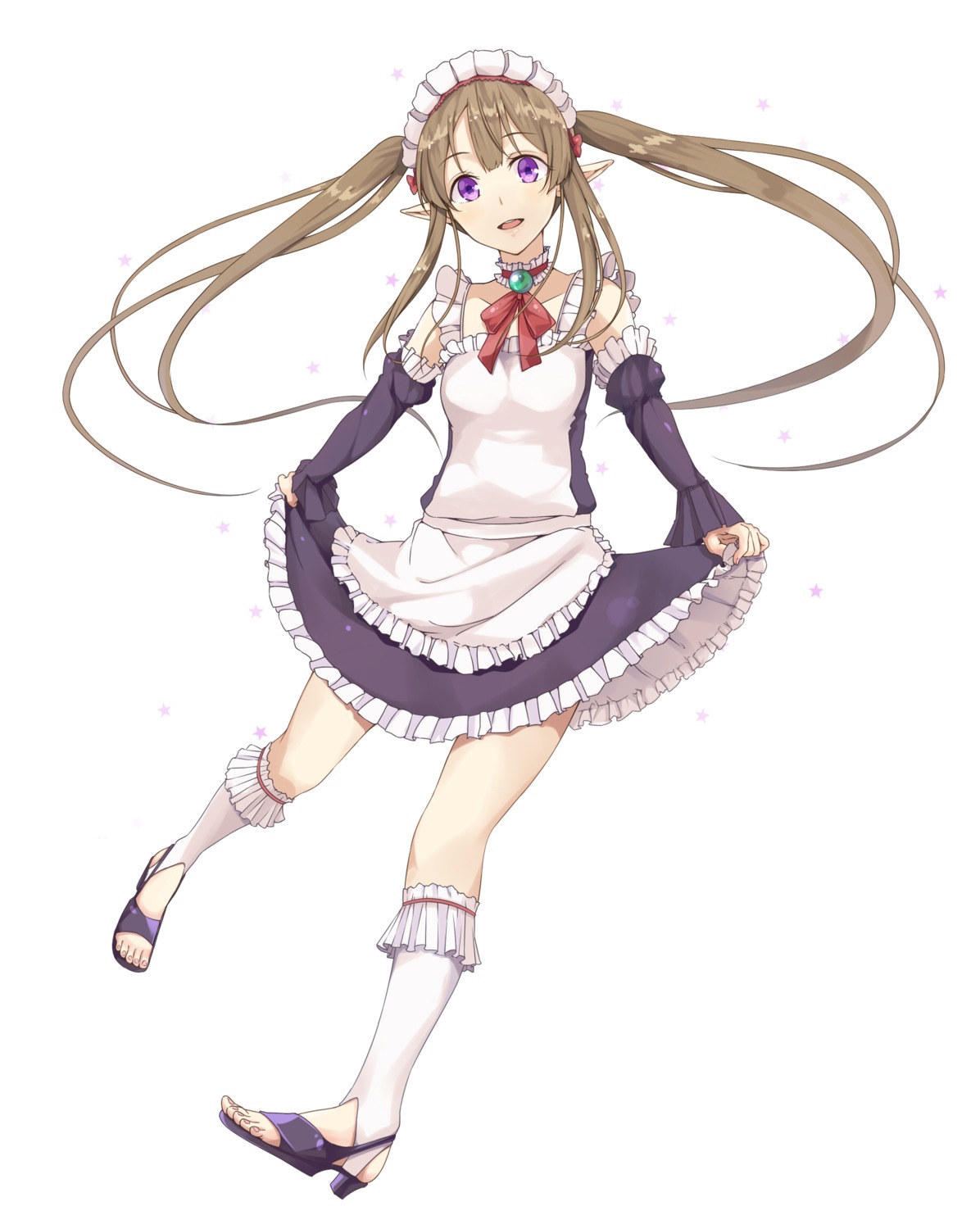 elf, haine, heels, maid, myuseru_foaran, outbreak_company, pointy_ears