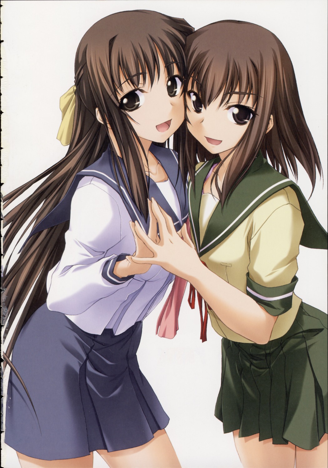 hizuki_ayumi, hizuki_suzune, kawagishi_keitarou, seifuku, shin_ringetsu