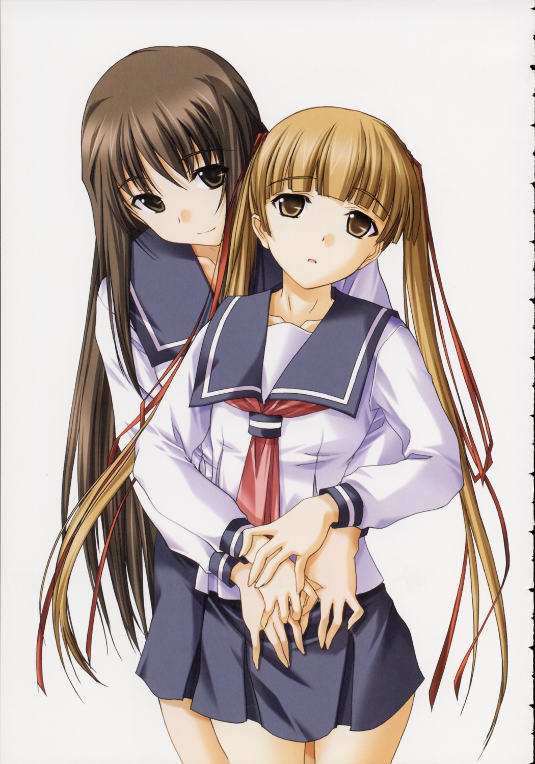 hizuki_ayumi, hizuki_mitsuna, kawagishi_keitarou, seifuku, shin_ringetsu