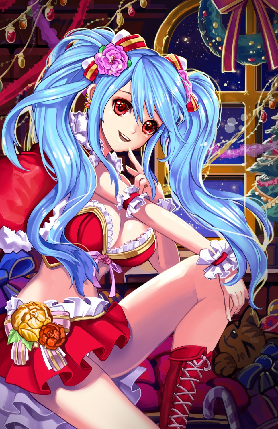 christmas, cleavage, pantsu, sinbe, sword_girls