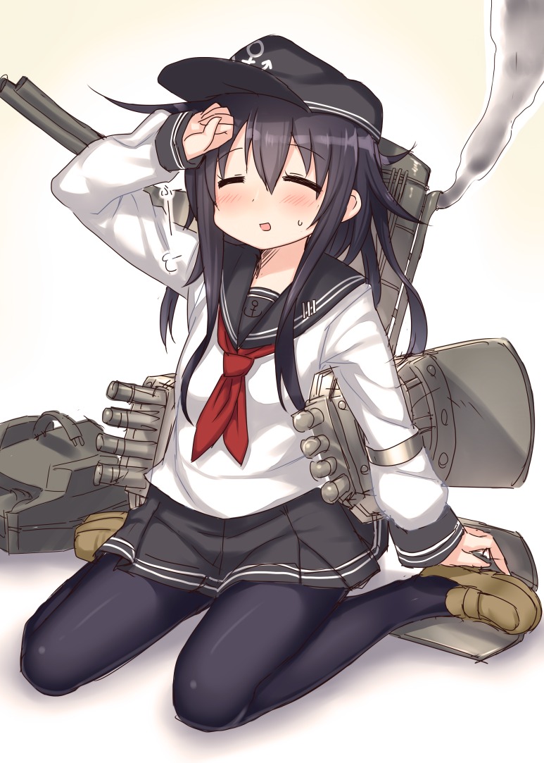 akatsuki_(kancolle), hiraga_matsuri, kantai_collection, pantyhose, seifuku