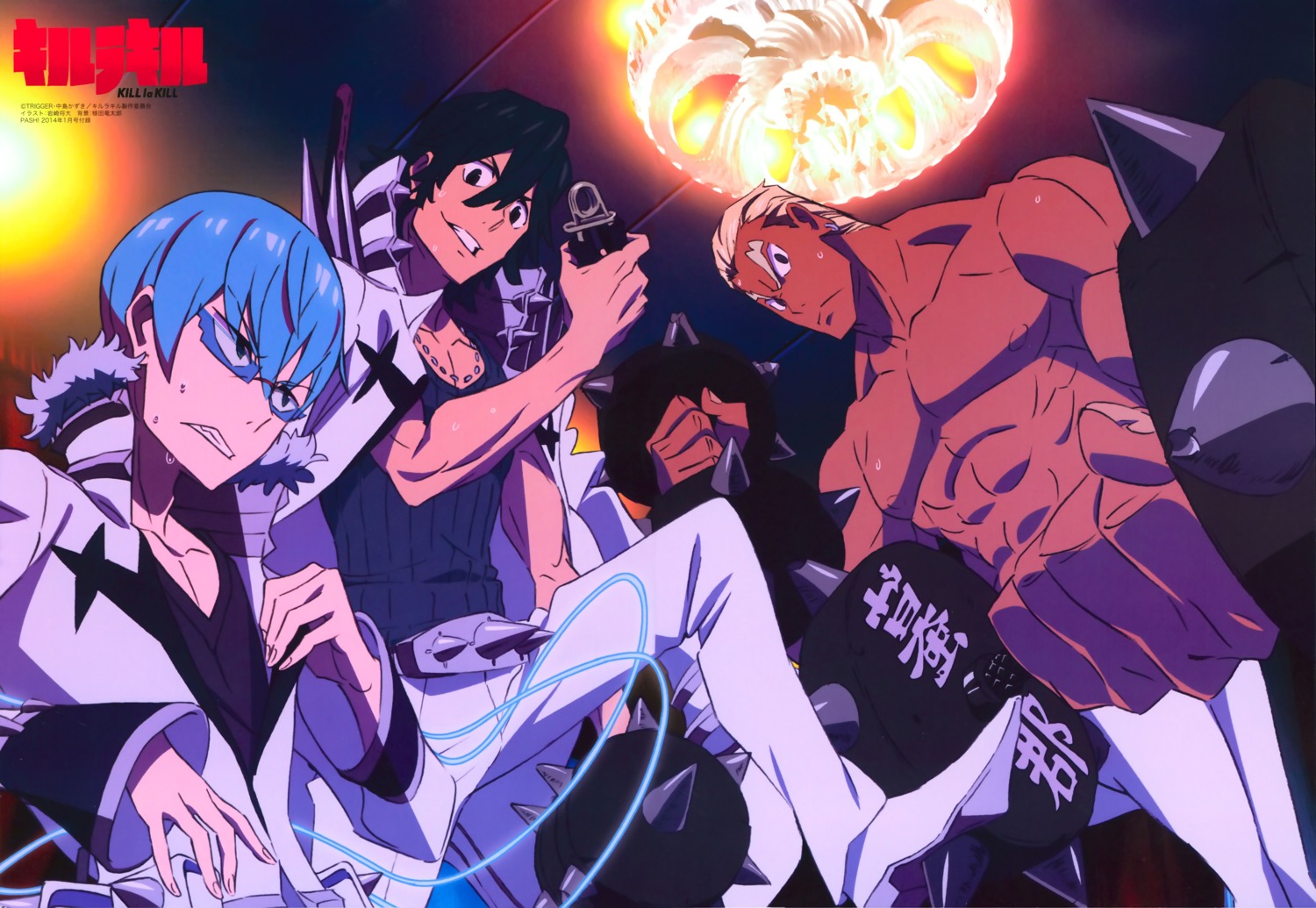 gamagoori_ira, inumuta_houka, iwasaki_masahiro, kill_la_kill, male, sanageyama_uzu