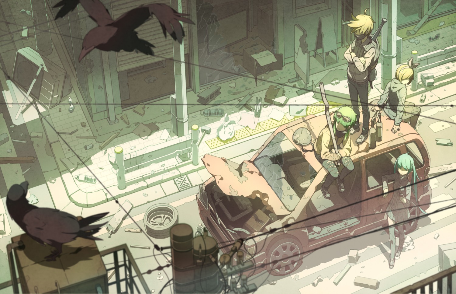 gumi, hatsune_miku, kagamine_len, kagamine_rin, tomioka_jirou, vocaloid