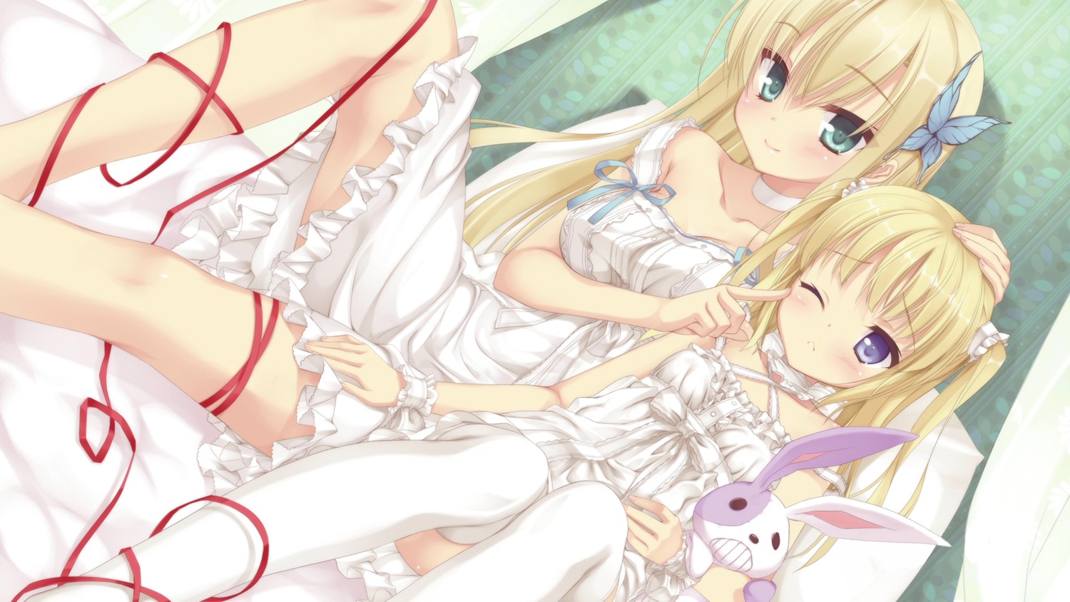 boku_wa_tomodachi_ga_sukunai, boku_wa_tomodachi_ga_sukunai_next, detexted, dress, endcard, hasegawa_kobato, kashiwazaki_sena, kobuichi, thighhighs, wallpaper