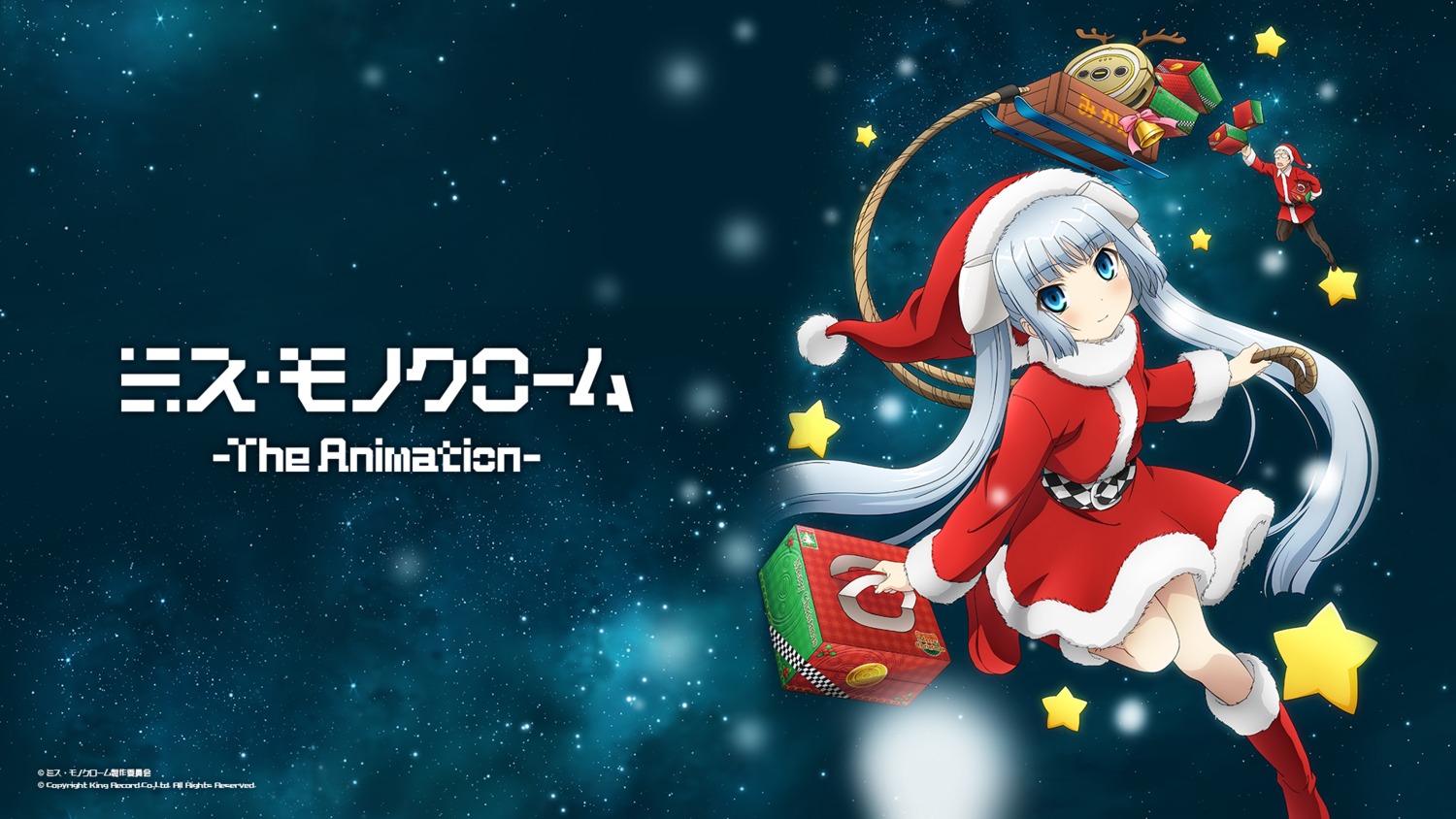 christmas, maneo, miss_monochrome, miss_monochrome_(character), ruuchan, wallpaper