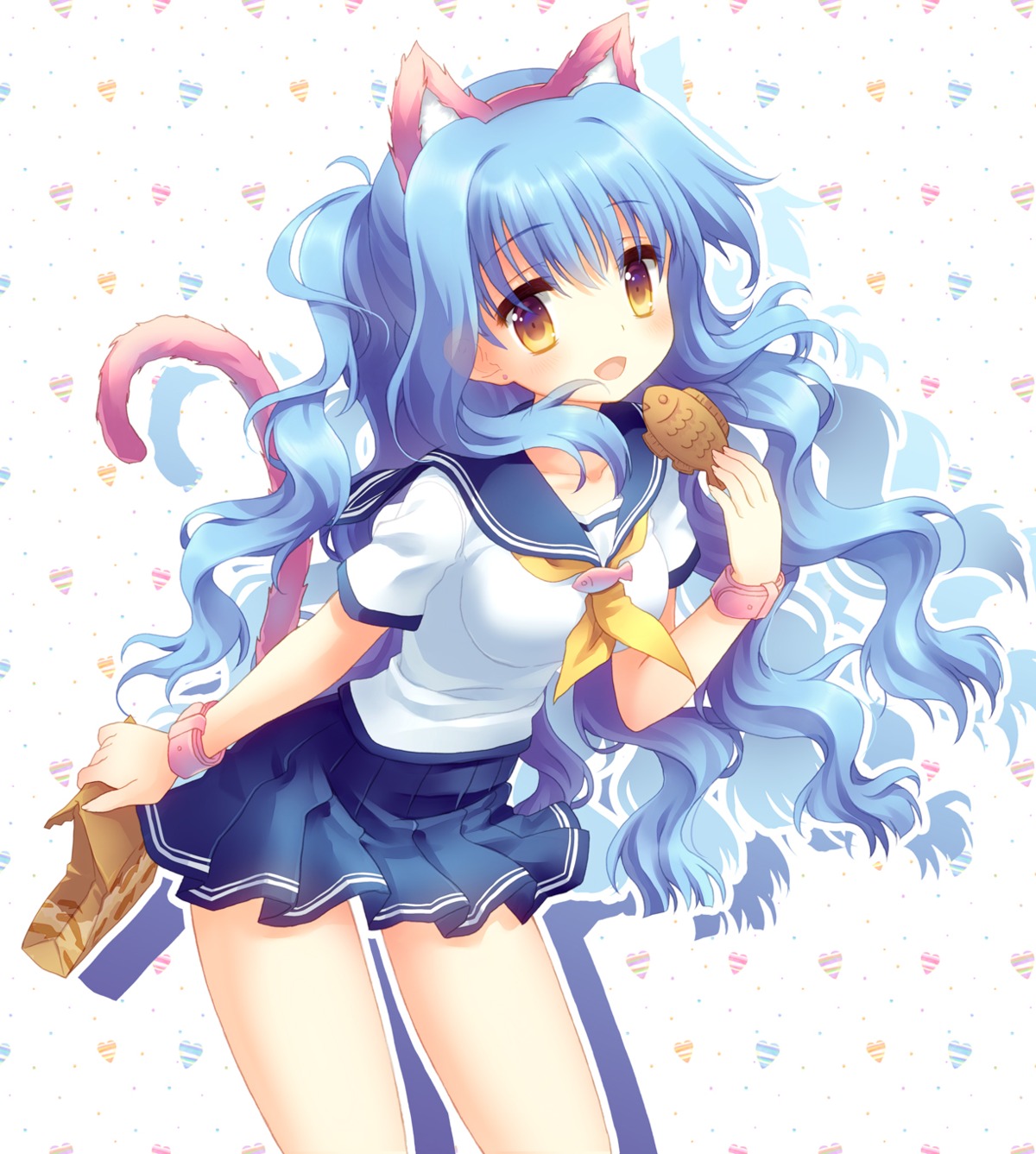 animal_ears, narinn, nekomimi, seifuku