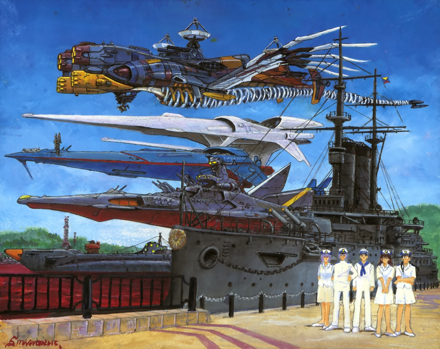 crossover, gunbuster, masuo_shouichi, nadia_secret_of_blue_water, neon_genesis_evangelion