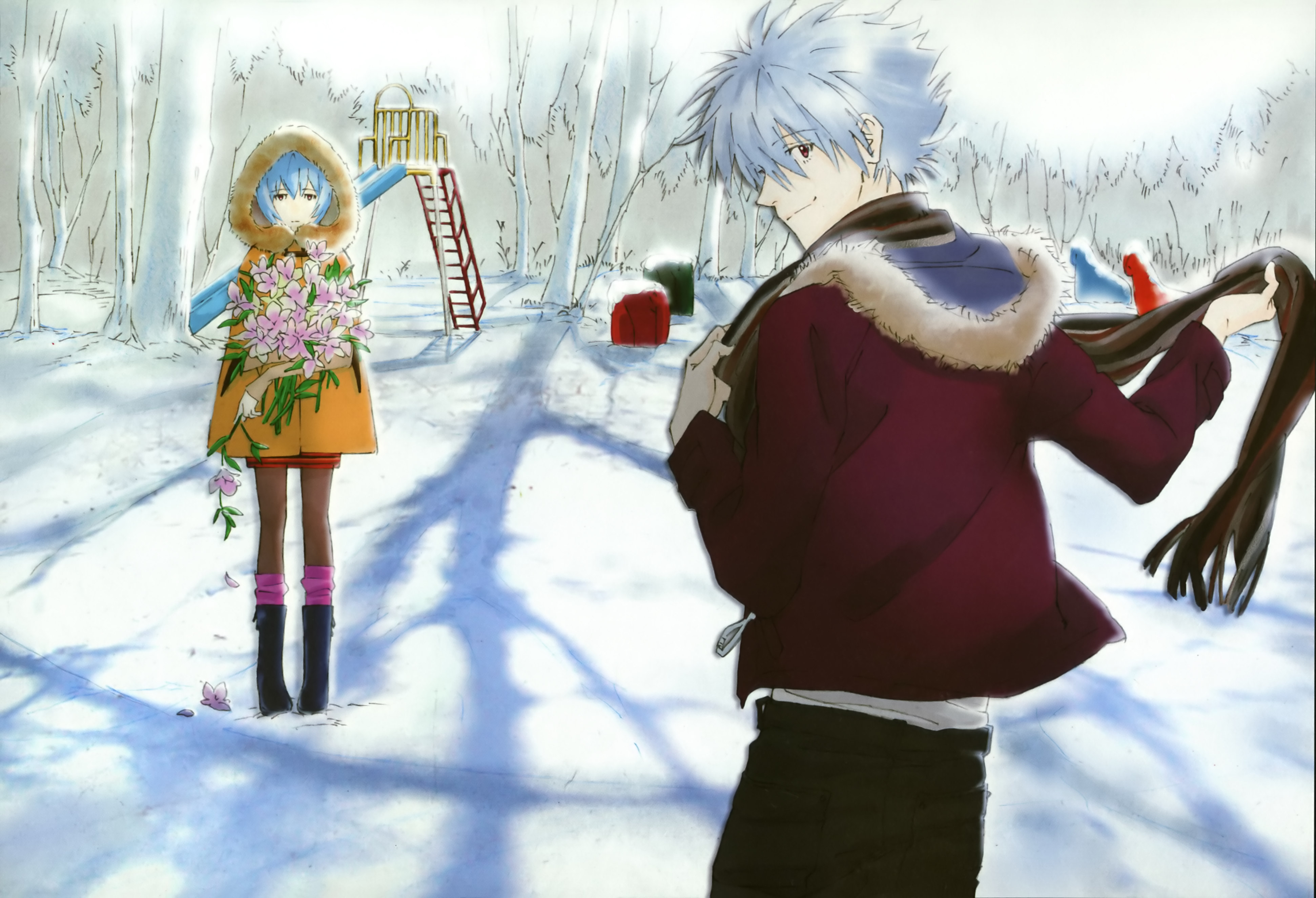 ayanami_rei, hayashi_akemi, nagisa_kaworu, neon_genesis_evangelion