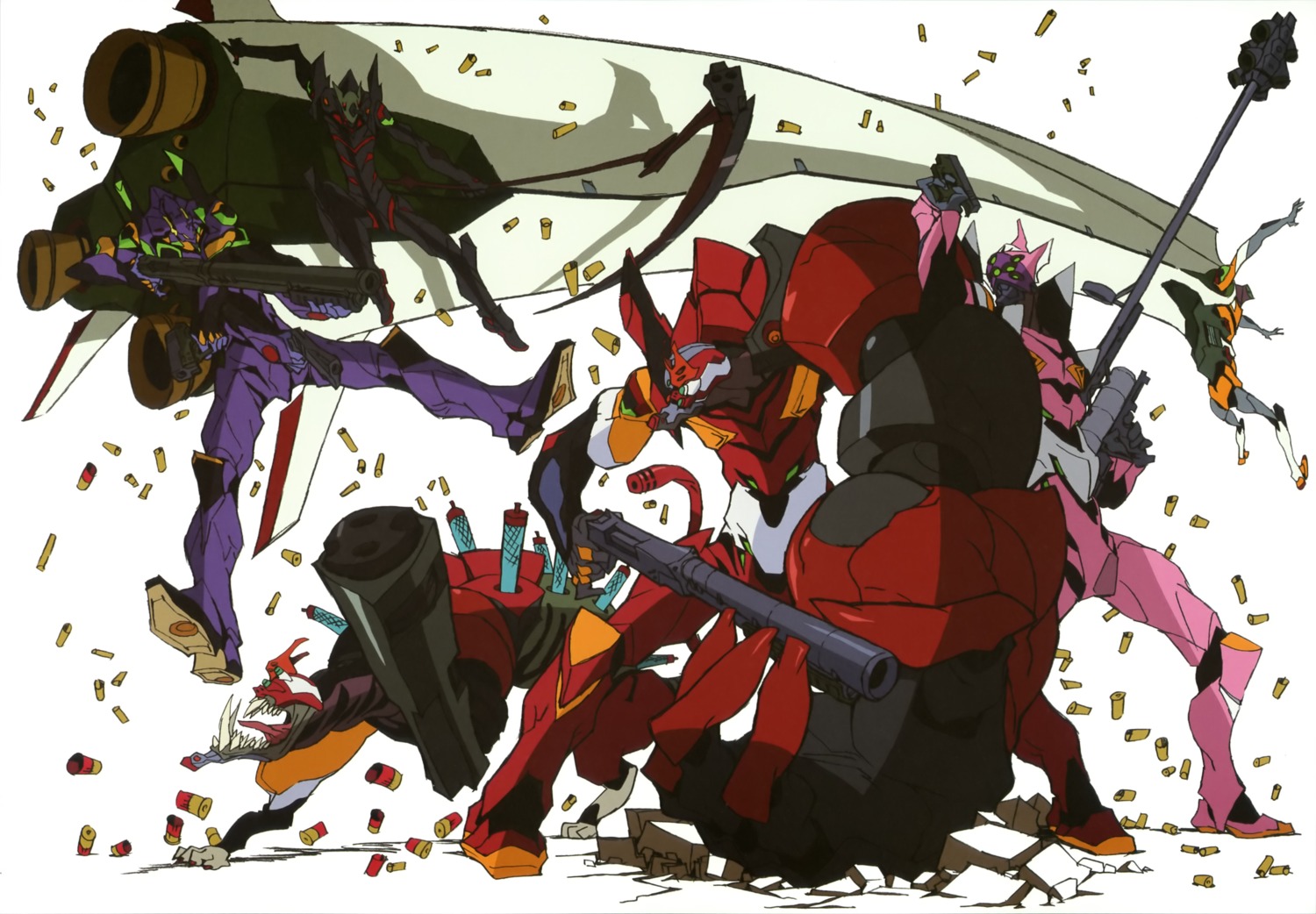 eva_02, eva_08, eva_13, eva_mark.09, imaishi_hiroyuki, mecha, neon_genesis_evangelion, weapon