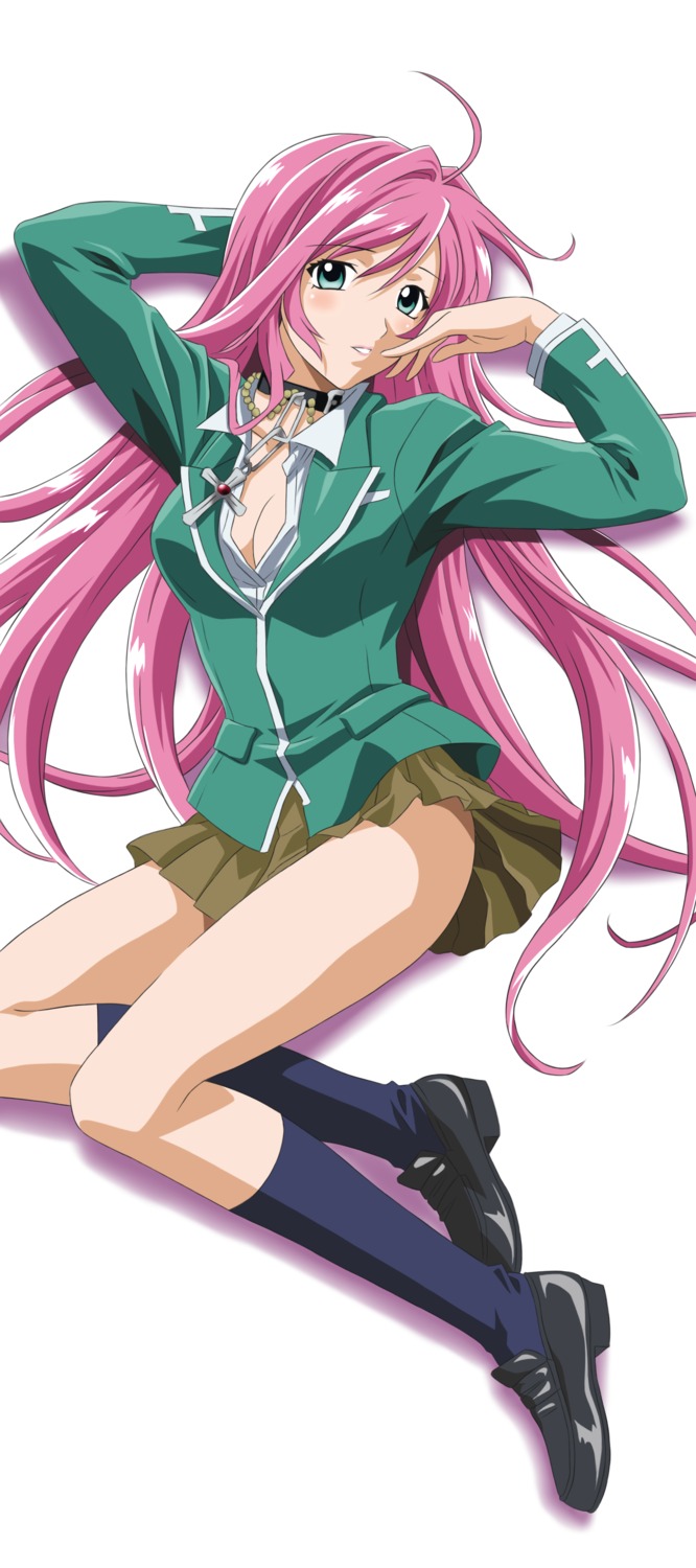 akashiya_moka, cleavage, rosario_to_vampire, seifuku