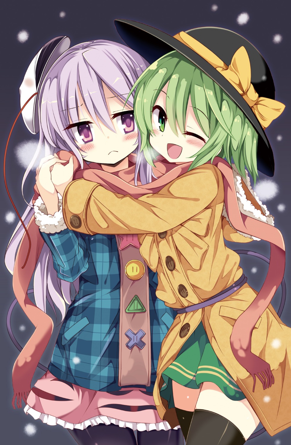hata_no_kokoro, komeiji_koishi, matsuri_uta, thighhighs, touhou