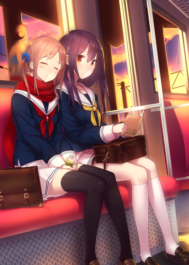 hiraga_matsuri, seifuku, thighhighs