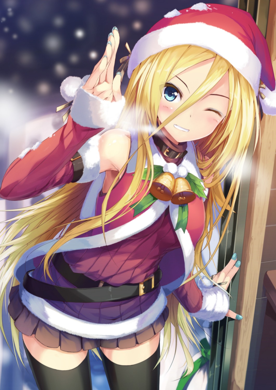 christmas, daidou_(demitasse), lily_(vocaloid), thighhighs, vocaloid
