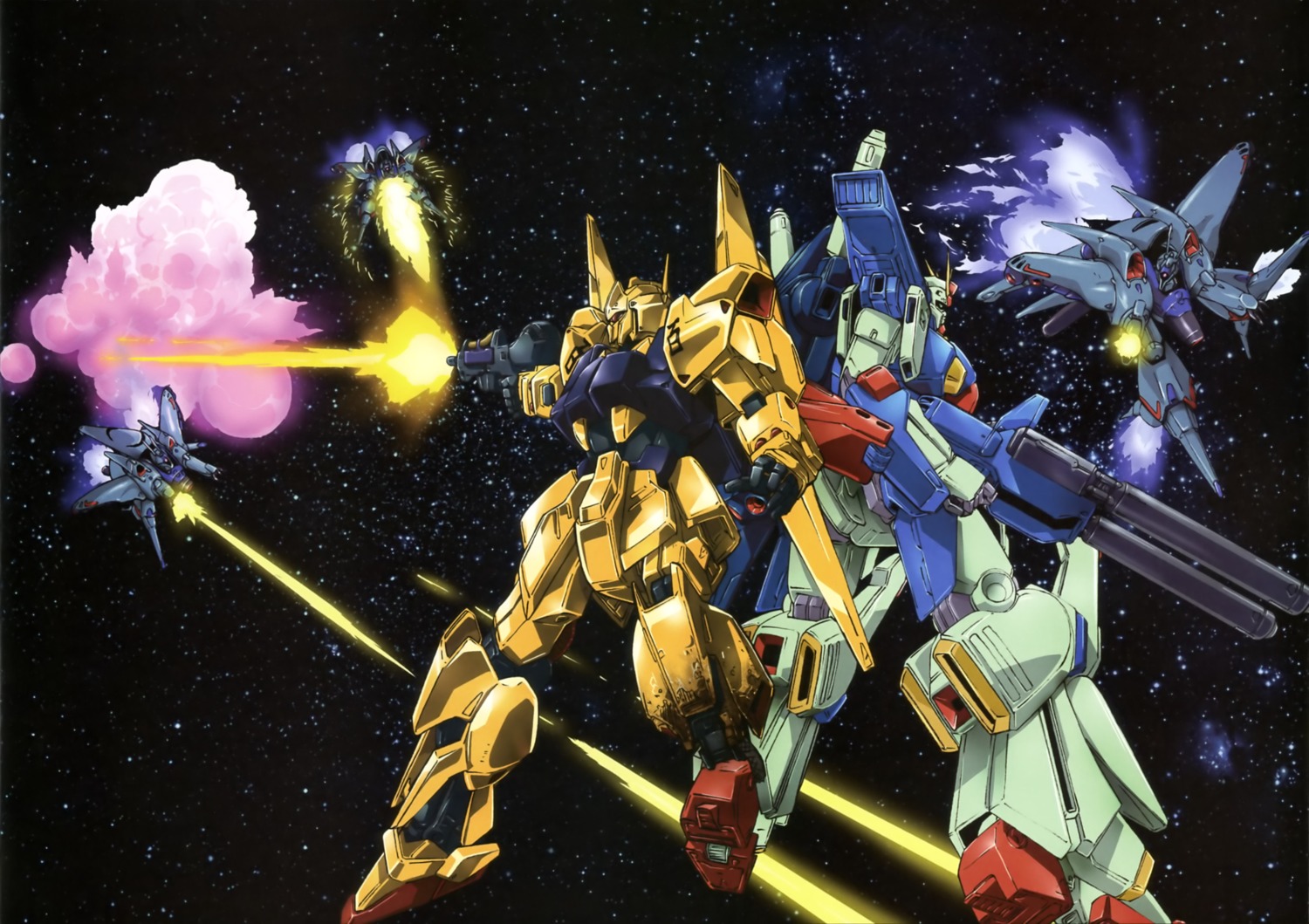 gun, gundam, gundam_zz, hyaku_shiki, mecha, zeta_gundam, zz_gundam