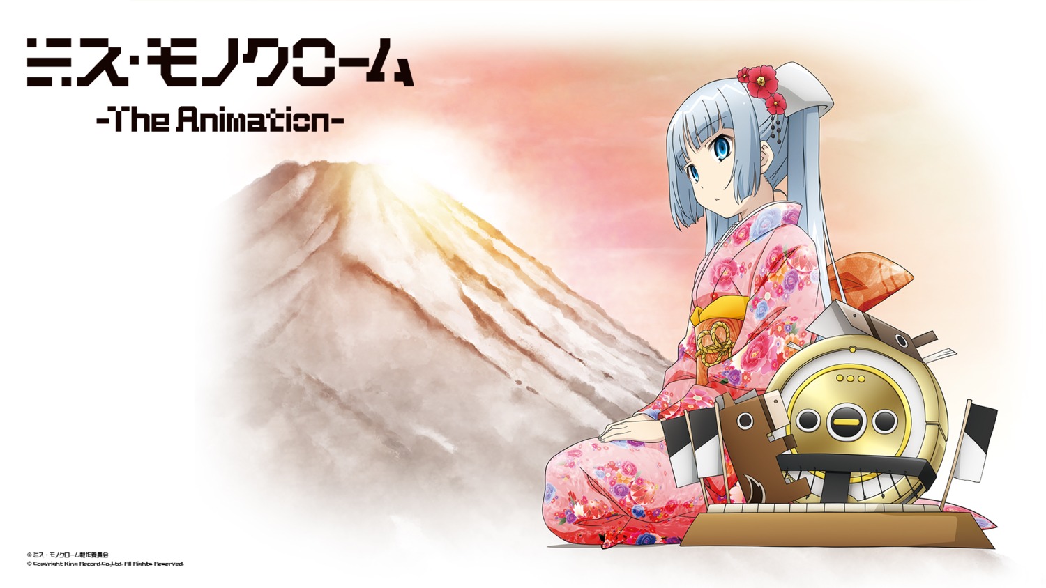 japanese_clothes, kimono, miss_monochrome, miss_monochrome_(character), ruuchan, wallpaper