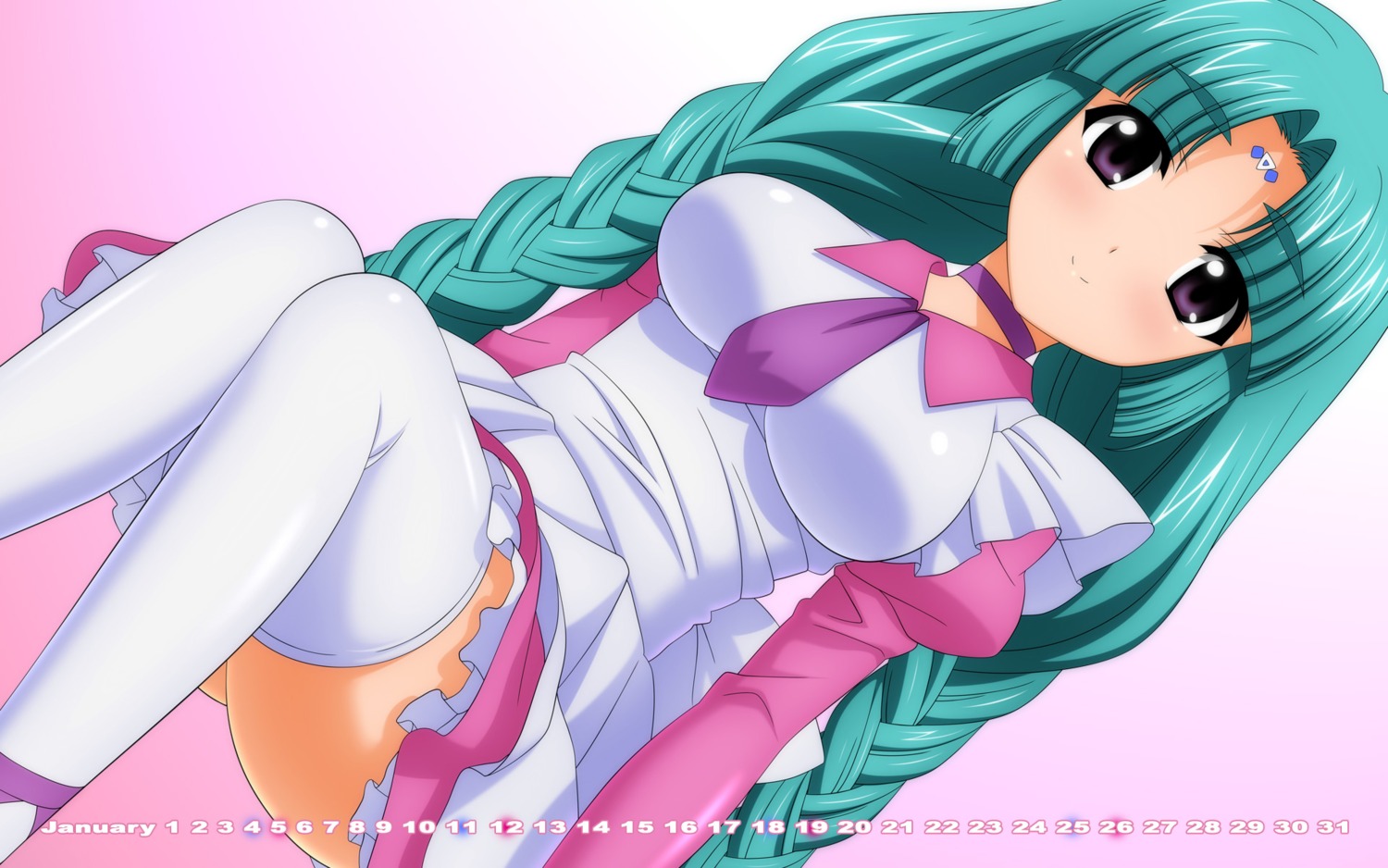 calendar, canal_volphied, lost_universe, thighhighs, wallpaper, wave_ride