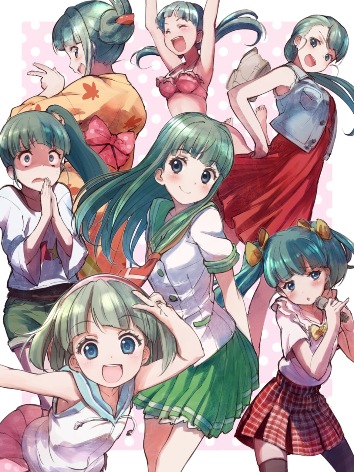 hanaki_yuka, natsuiro_kiseki, nyama, seifuku, swimsuits
