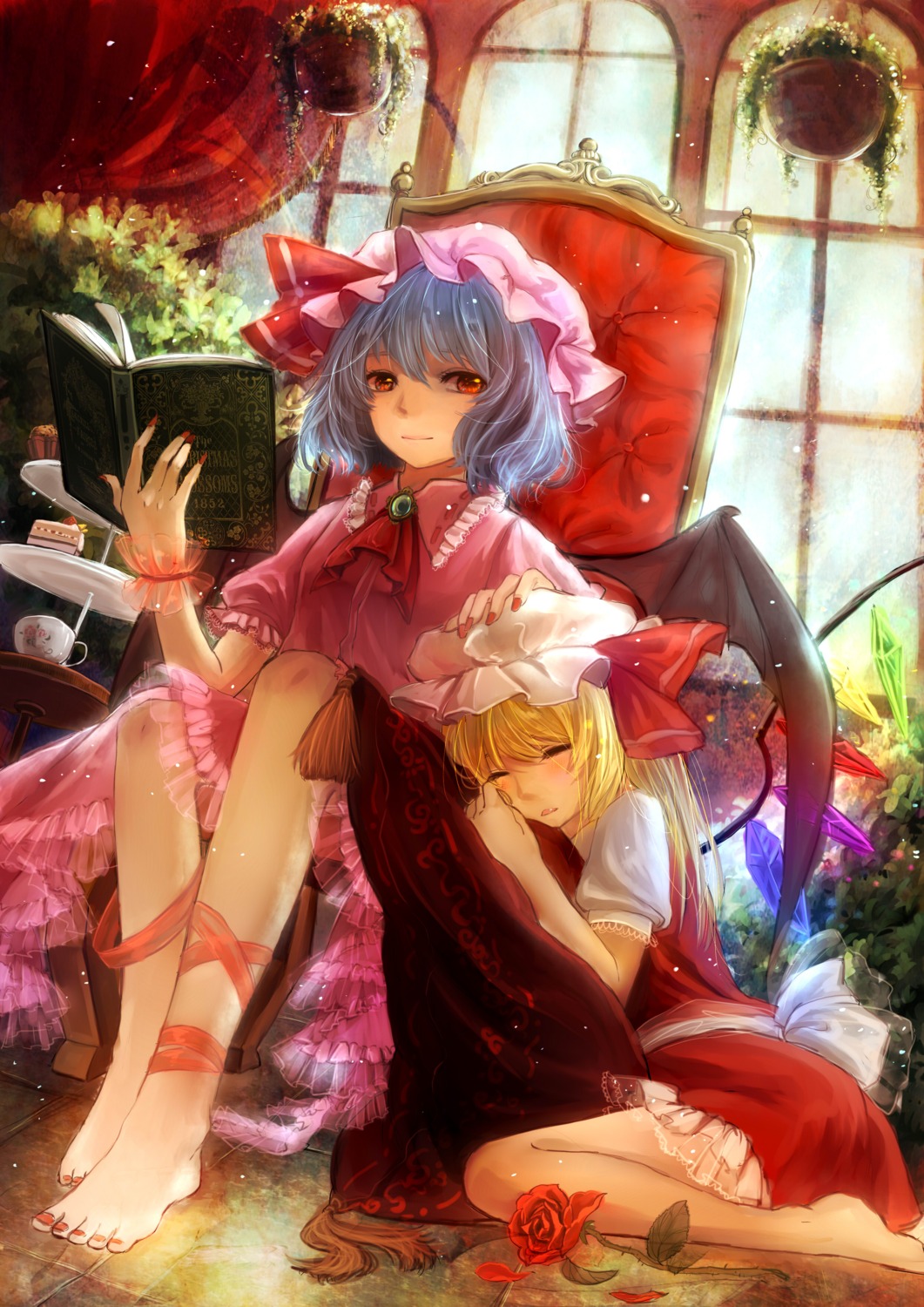 dress, flandre_scarlet, guan_tang_baozi, remilia_scarlet, touhou, wings