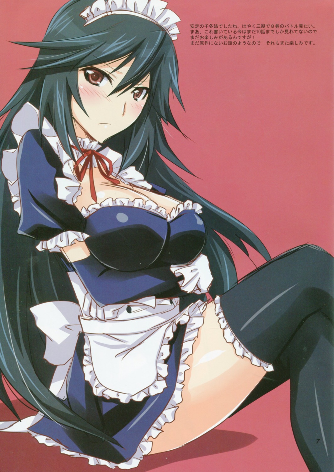 breast_hold, chagashisaiban, infinite_stratos, maid, orimura_chifuyu, thighhighs, yamabuki_mook