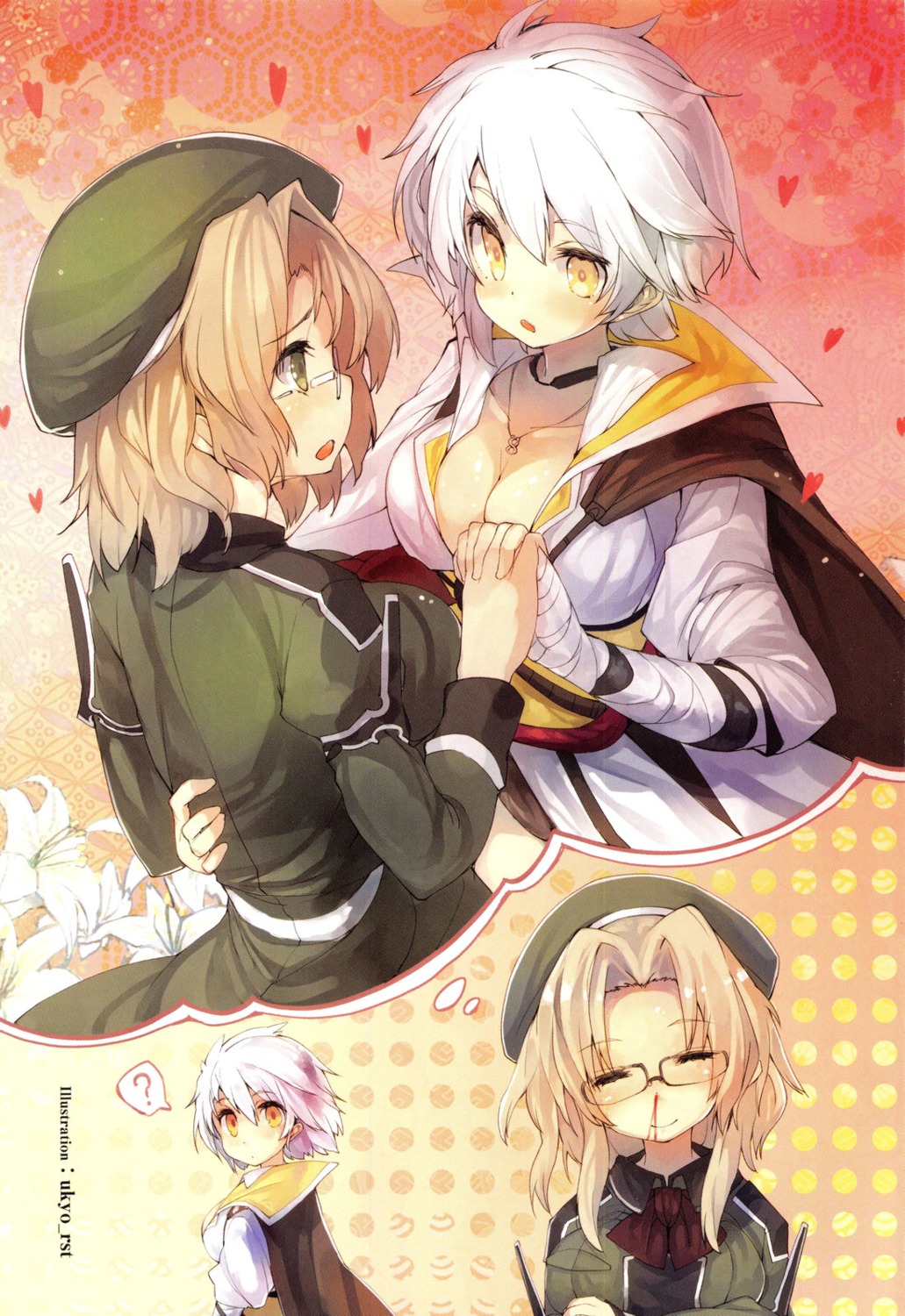 blood, cleavage, imu_(senran_kagura), megane, miyabi_(senran_kagura), screening, senran_kagura, ukyo_rst