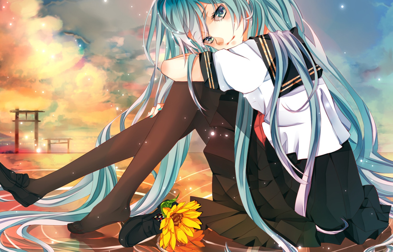 hatsune_miku, pantyhose, seifuku, togashi, vocaloid