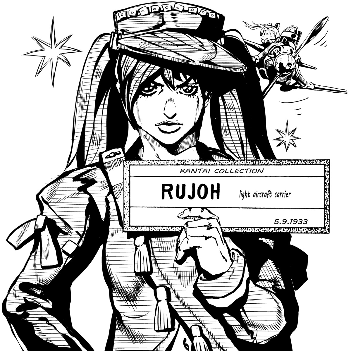 jojo_no_kimyou_na_bouken, kantai_collection, parody, rai-rai, ryuujou_(kancolle)