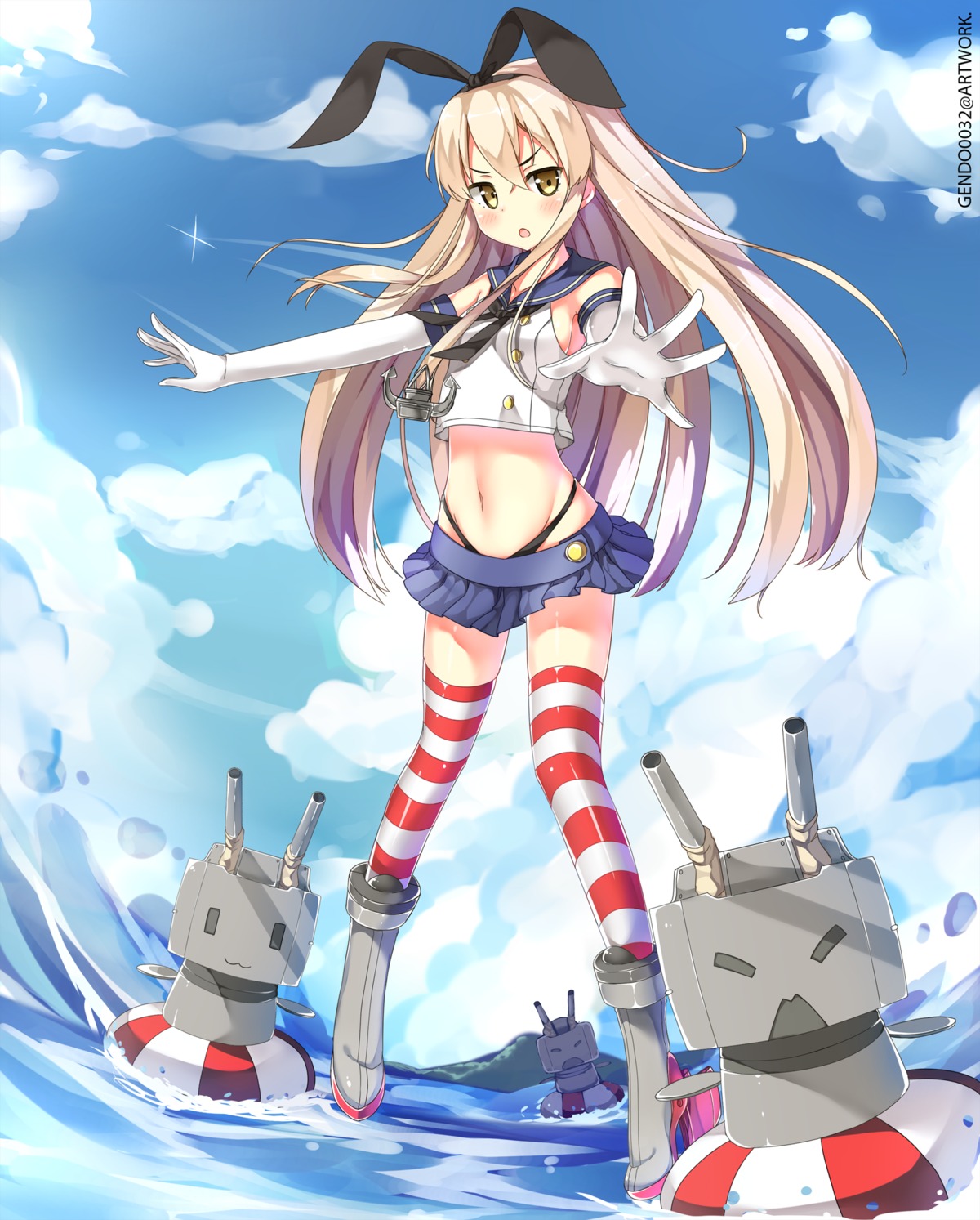 gendo0032, kantai_collection, pantsu, rensouhou-chan, shimakaze_(kancolle), thighhighs