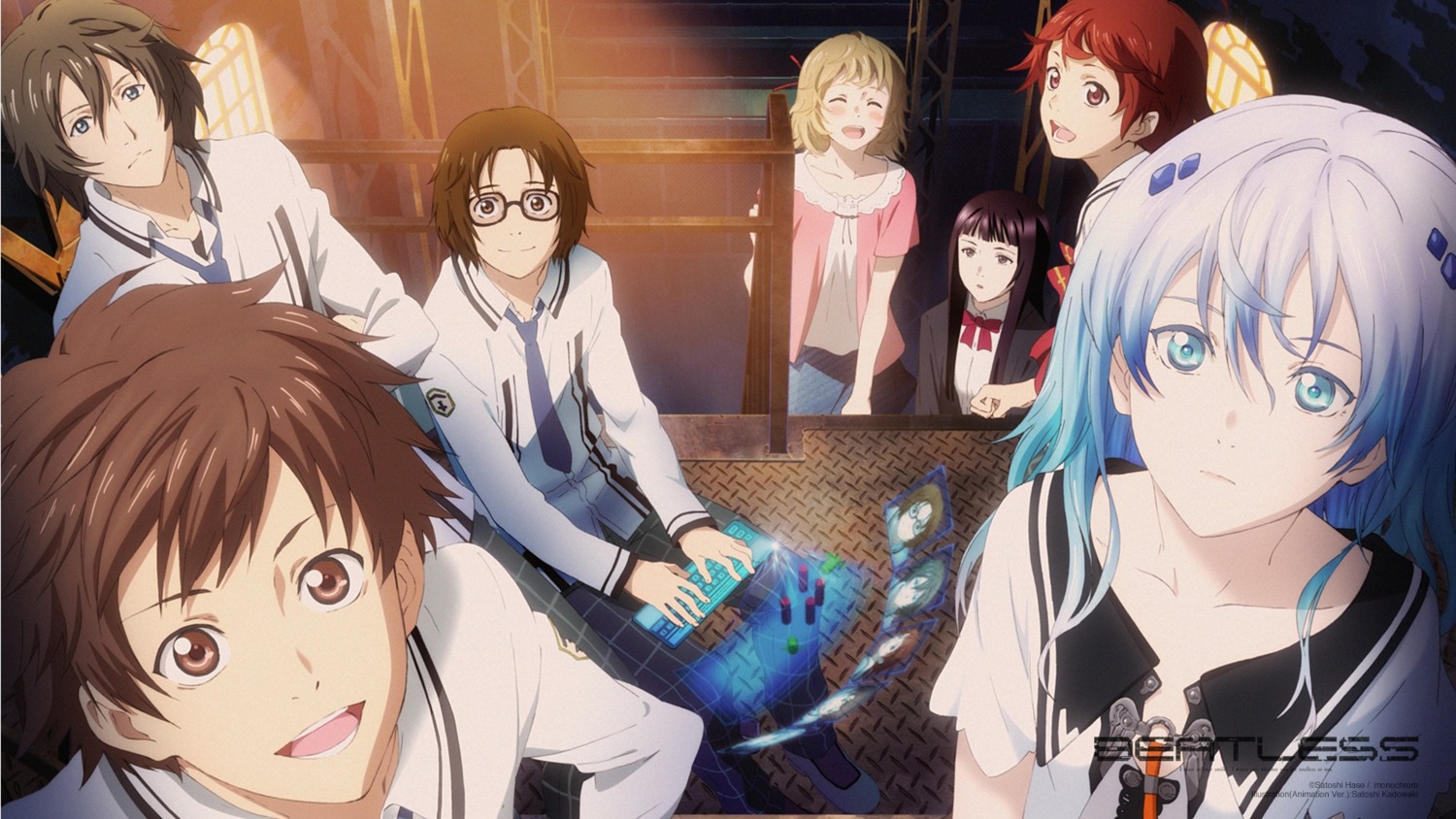 beatless, endou_arato, endou_yuka, kadowaki_satoshi, kaidai_ryo, kaidai_shiori, lacia, suguri_kengo