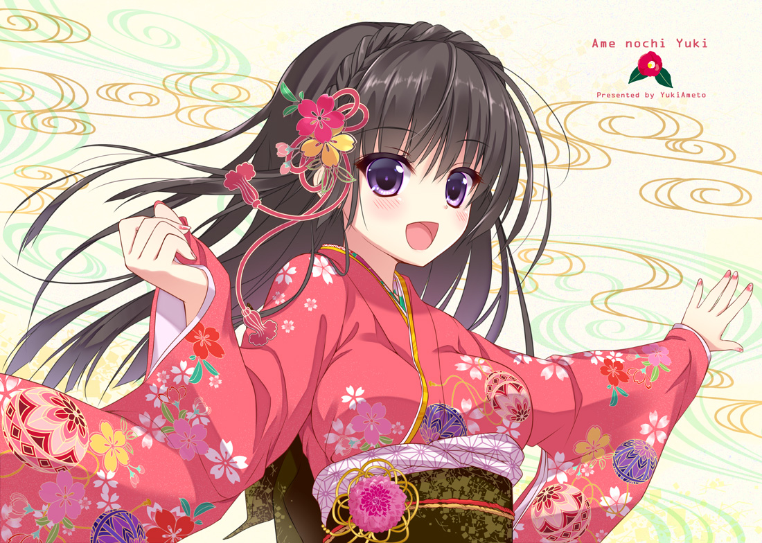 ameto_yuki, anzu_cocoa, kimono