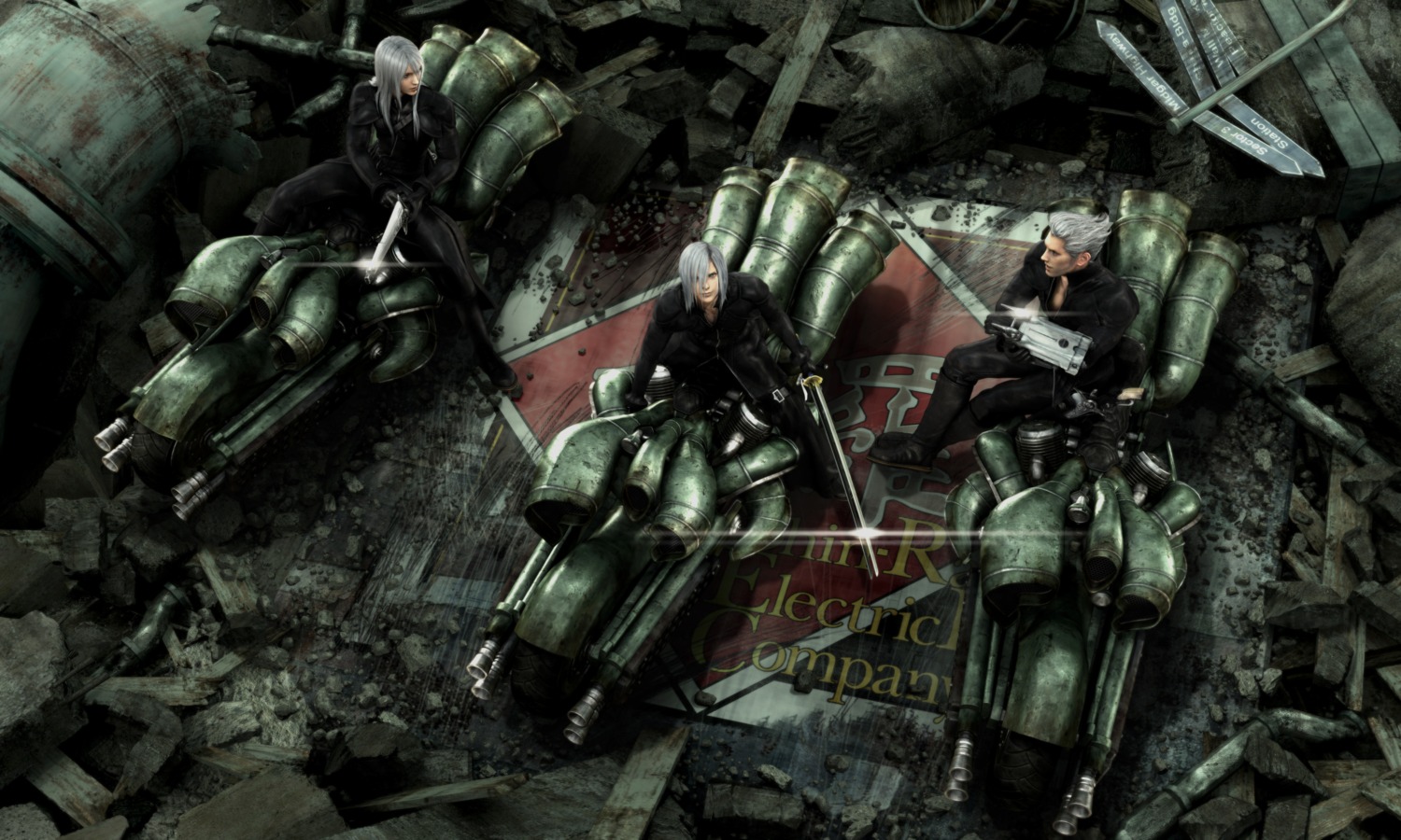 advent_children, final_fantasy, final_fantasy_vii, kadaj, loz, male, yazoo