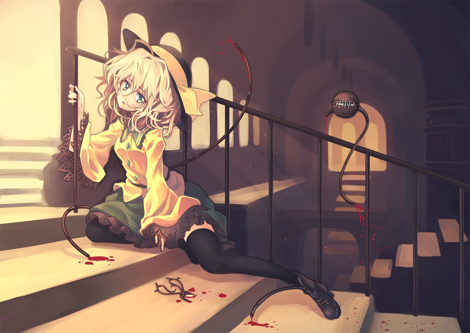 komeiji_koishi, orita_enpitsu, thighhighs, touhou