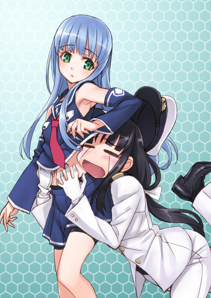 aoki_hagane_no_arpeggio, bike_shorts, crossover, female_admiral_(kancolle), iona, kantai_collection, matsuryuu