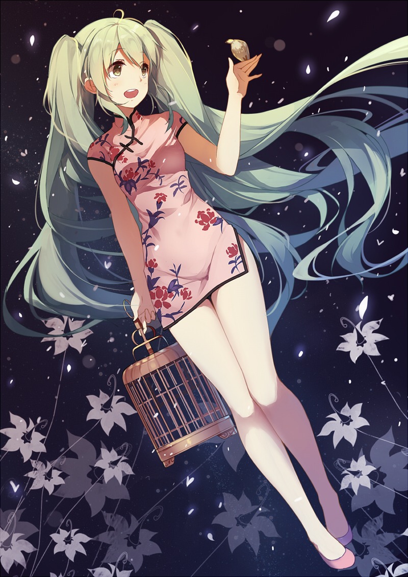 caidychen, chinadress, hatsune_miku, vocaloid