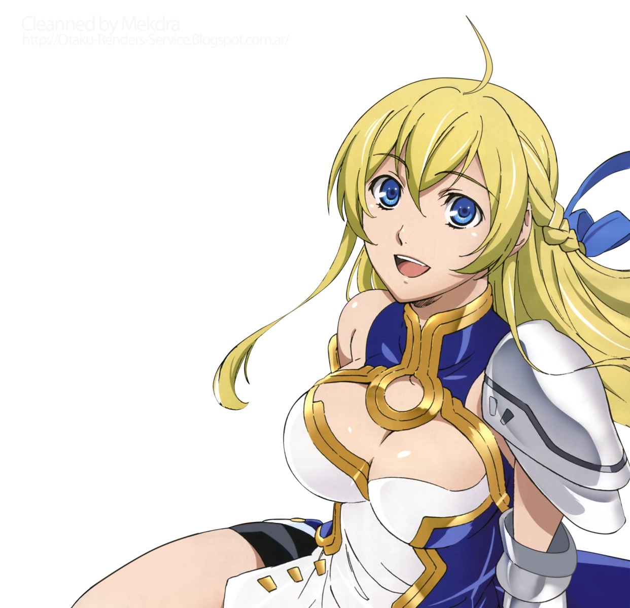 armor, cleavage, dress, jeanne_d'arc, jeanne_kaguya_d'arc, nobunaga_the_fool, watermark, yamamoto_midori