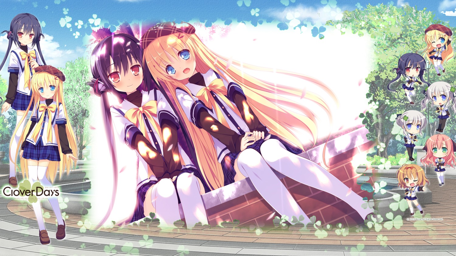 alcot, aona_masao, chibi, clover_day's, game-style, kagami_hekiru, kagami_hikaru, nimura_yuuji
