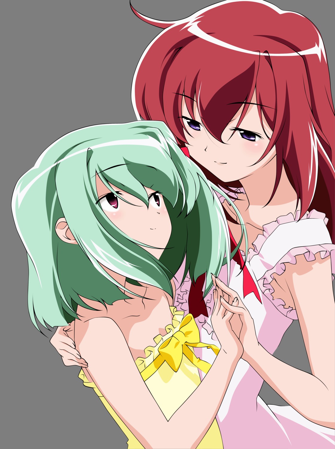 anmoto_shiika, mushi_uta, tachibana_rina, transparent_png, vector_trace, yuri