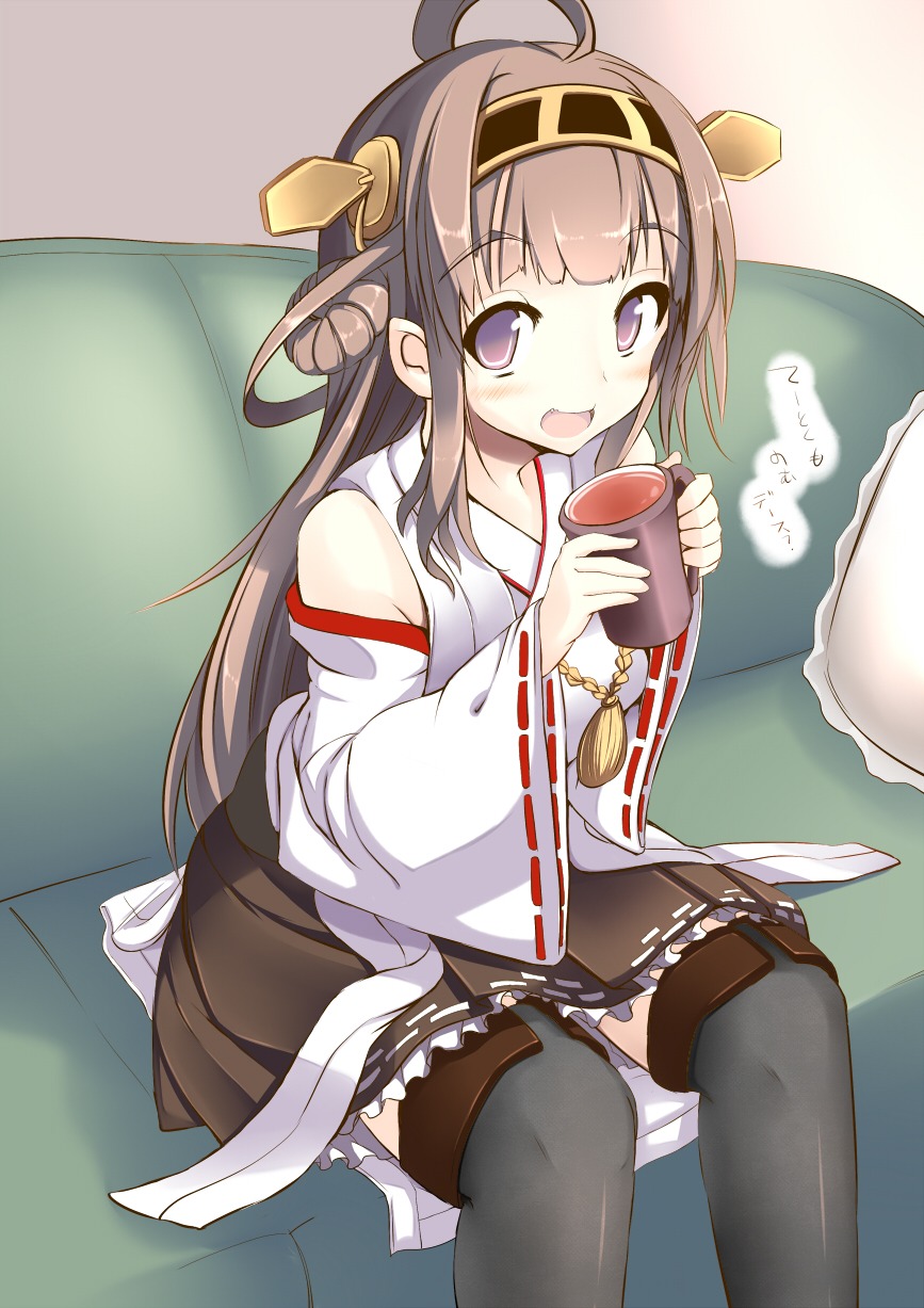 atuuy, kantai_collection, kongou_(kancolle), thighhighs