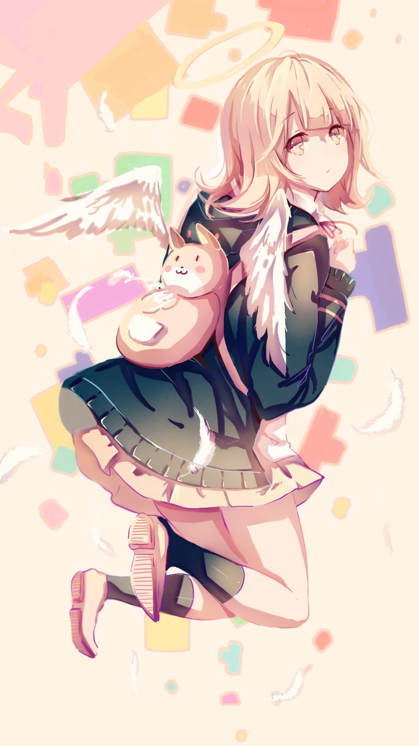 dangan-ronpa, nanami_chiaki, pudding, seifuku, wings