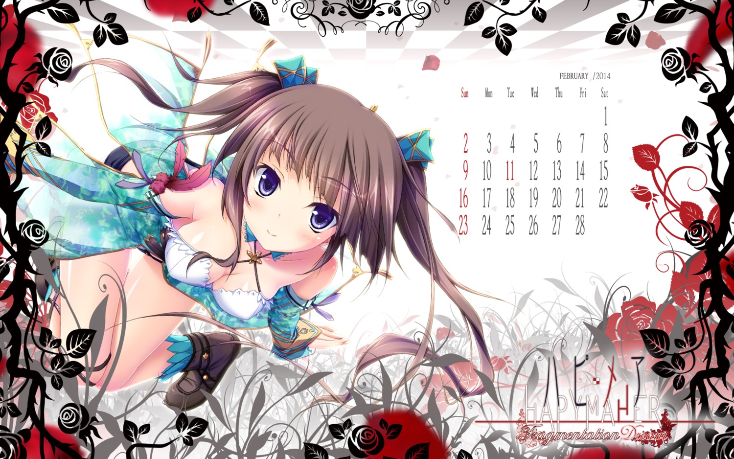 calendar, cleavage, hapymaher, hirasaka_keiko, purple_software, tsukimori_hiro