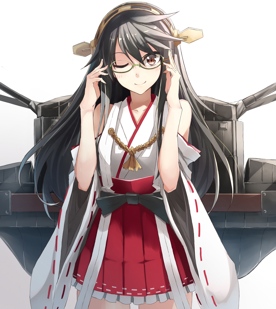 haruna_(kancolle), kantai_collection, megane, miko, yashiro_(silver_will)