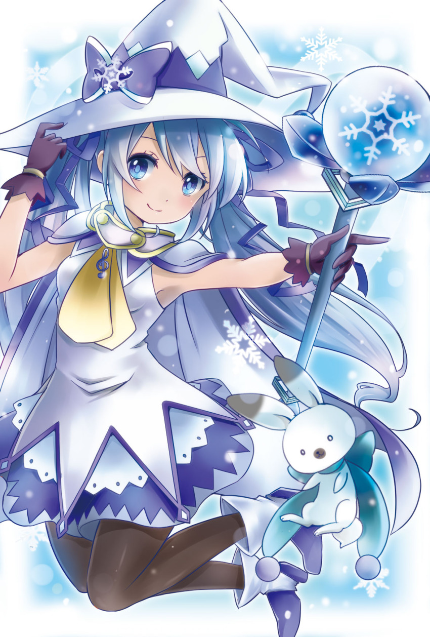 hatsune_miku, heels, kamimu, pantyhose, vocaloid, witch, yuki_miku