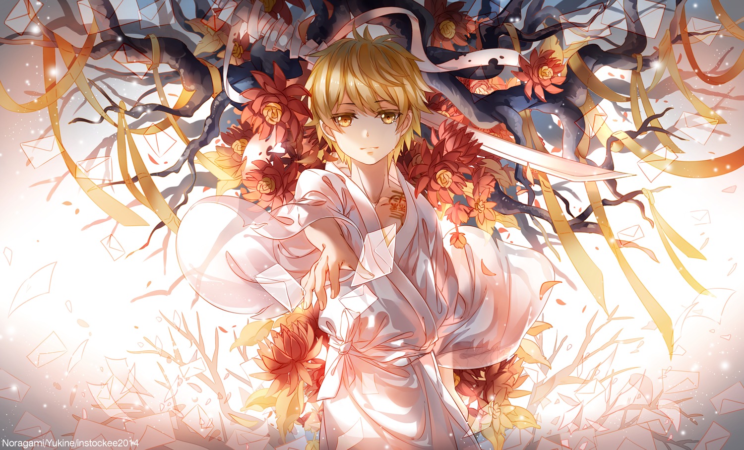 instockee., male, noragami, sword, yukine_(noragami)