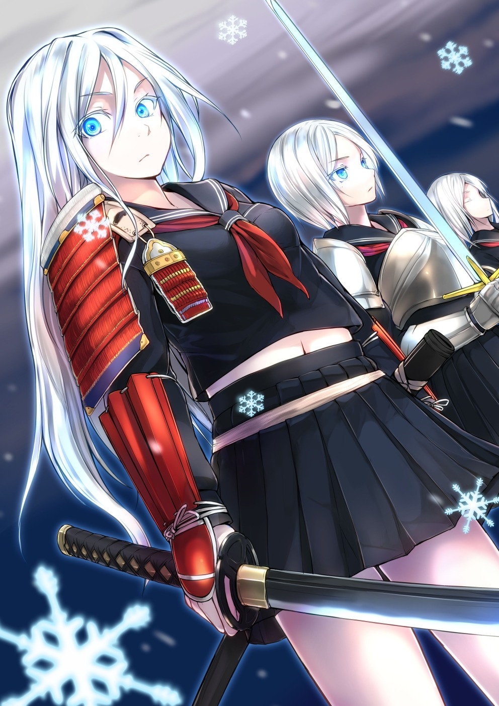 ryou@ryou, seifuku, sword