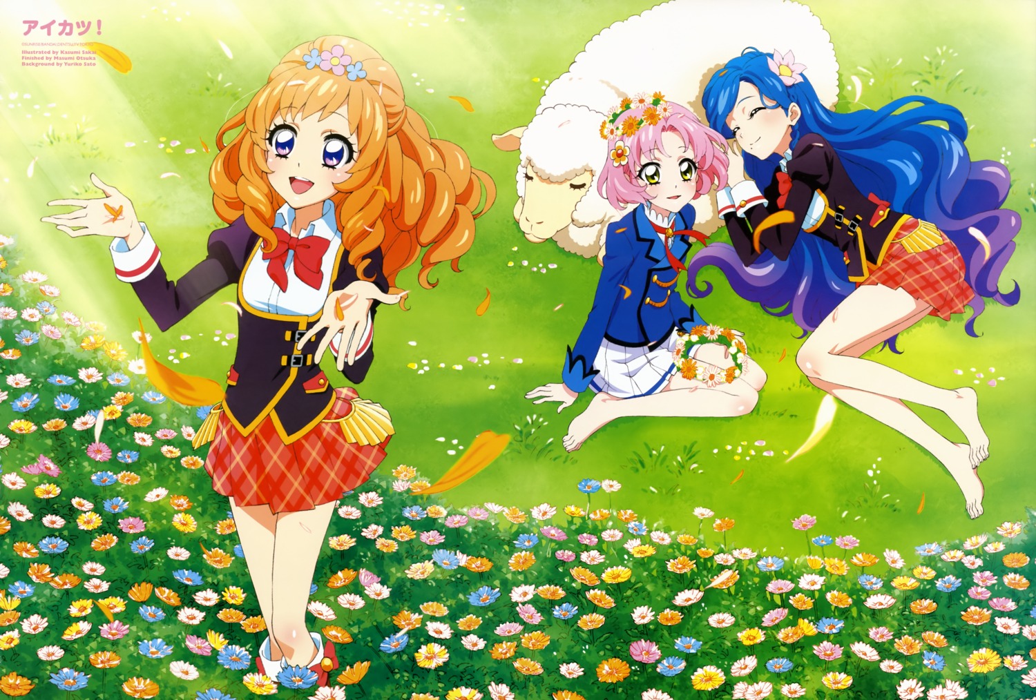 aikatsu!, himesato_maria, kazesawa_sora, kitaouji_sakura, sakai_kasumi, seifuku